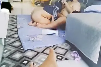 Tante Jilbab Biru Mata Di Tutup